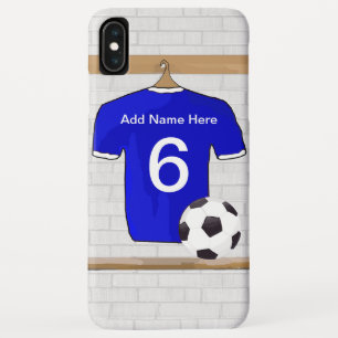 Personalisiert Blue White Football Soccer Jersey Case-Mate iPhone Hülle