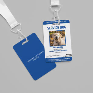 Personalisiert-Blue-White-Service-Hund-Foto Ausweis