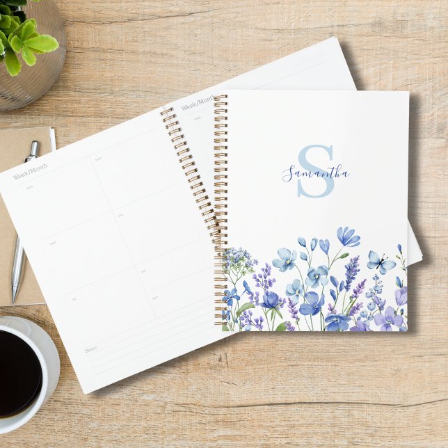Personalisiert Blue Wildblume Watercolor Planer (Von Creator hochgeladen)
