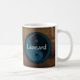 Personalisiert Blue Yin Yang Wood Grain Tasse