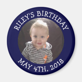 Personalisiert Bluee Foto Erinnerung Magnet