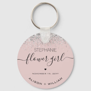 Personalisiert Blume Girl Glitzer Konfetti-Effekt Schlüsselanhänger