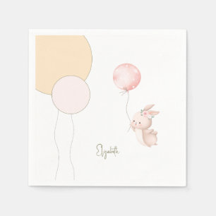 Personalisiert Blush Bunny Balloons Babydusche Serviette