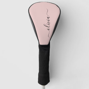 Personalisiert Blush Dusty Pink Modernes Drehbuch Golf Headcover