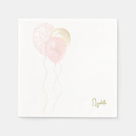 Personalisiert Blush Gold Balloons Babydusche Serviette