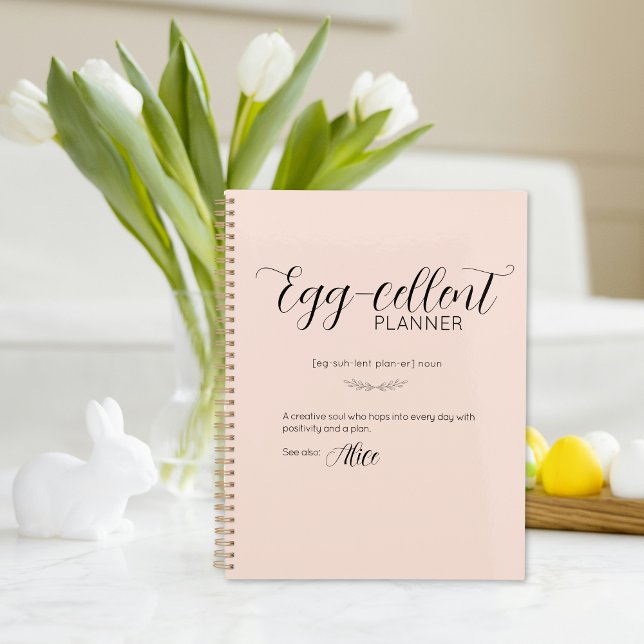 Personalisiert Blush Oaster Bunny Plane Planer (Personalized Blush Easter Bunny Planner)