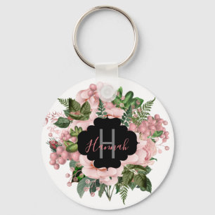 Personalisiert Blush Pink Bläschen Bouquet Schlüsselanhänger