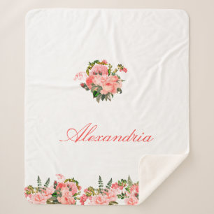 Personalisiert Blush Pink Bläschen Bouquet Sherpadecke