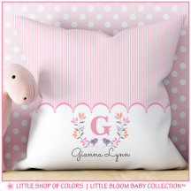Personalisiert Blush Pink Floral Monogramm Kinderz