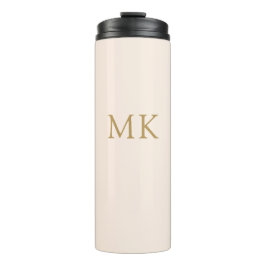 Personalisiert Blush Pink Gold Monogram Travel Thermosbecher