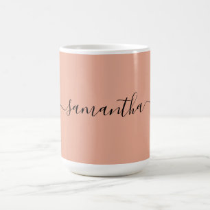 Personalisiert Blush Pink-Kalligrafie Kaffeetasse