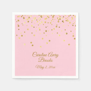 Personalisiert Blush Pink Rose Gold Confetti Serviette