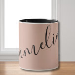 Personalisiert Blush Pink Rose Gold Name chic schw Tasse<br><div class="desc">Handgeschriebene,  anpassbare niedliche Rose Goldname Tasse</div>