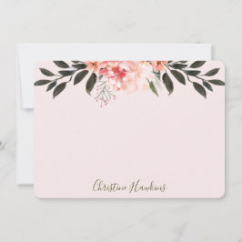 Personalisiert Blush Pink Wasserfarbe Moderne Vege Mitteilungskarte