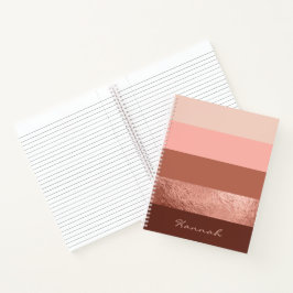 Personalisiert Blush Rose Goldene, schicke Streife Notizbuch