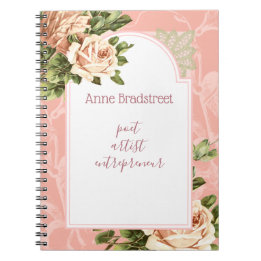 Personalisiert Blush Vintage Rose Notizblock