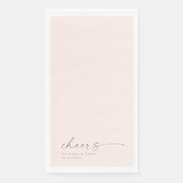 Personalisiert Blush WedgGuest Napkins Serviette (Vorderseite)