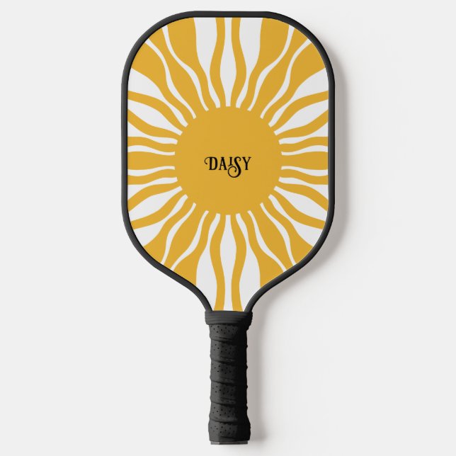 Personalisiert Boho Abstrakt Sun Rays | Retro Pickleball Schläger (Vorderseite)