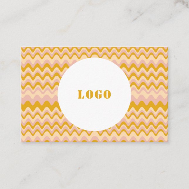 Personalisiert Boho Abstrakt Waves Visitenkarte (Vorderseite)