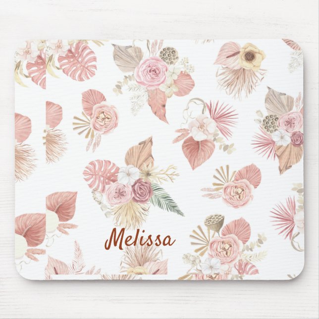 Personalisiert Boho Florals Mousepad (Vorne)