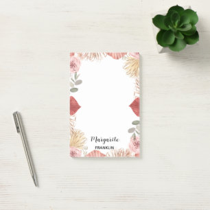 Personalisiert Boho Florals Zuhause Post-it Klebezettel