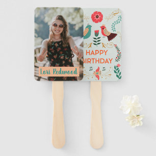 Personalisiert Boho Happy Birthday Fan Faces Fächer