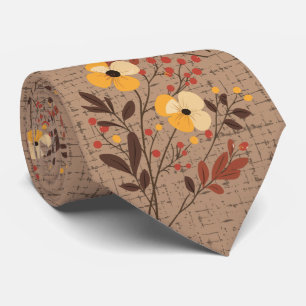 Personalisiert Boho Herbstliche Wildblumen Neck Ti Krawatte