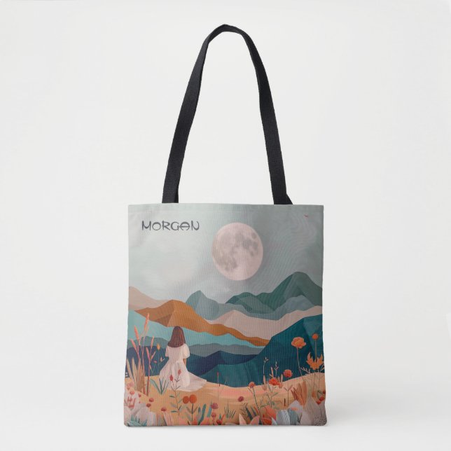Personalisiert Boho Moonlit Tote Bag - Individuell (Vorderseite)
