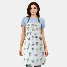 Personalisiert Boho Pflanze Pink Lady Schürze