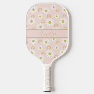 Personalisiert Boho Pink Daisy Pickleball Paddle
