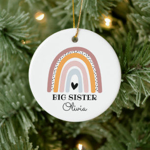 Personalisiert Boho Rainbow Big Sister Keramik Ornament