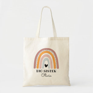 Personalisiert Boho Rainbow Big Sister Tote Bag Tragetasche