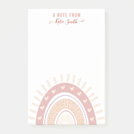 Personalisiert Boho Rainbow Calligrafy Teacher Post-it Klebezettel