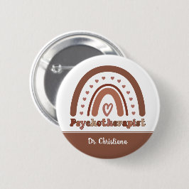 Personalisiert Boho Rainbow Psychotherapeut Button