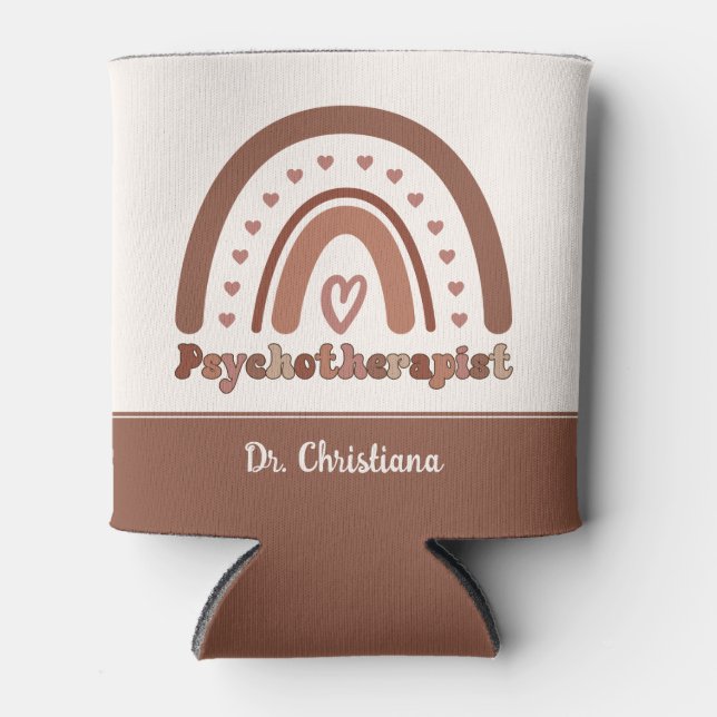 Personalisiert Boho Rainbow Psychotherapeut Dosenkühler (Vorderseite)
