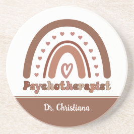 Personalisiert Boho Rainbow Psychotherapeut Getränkeuntersetzer