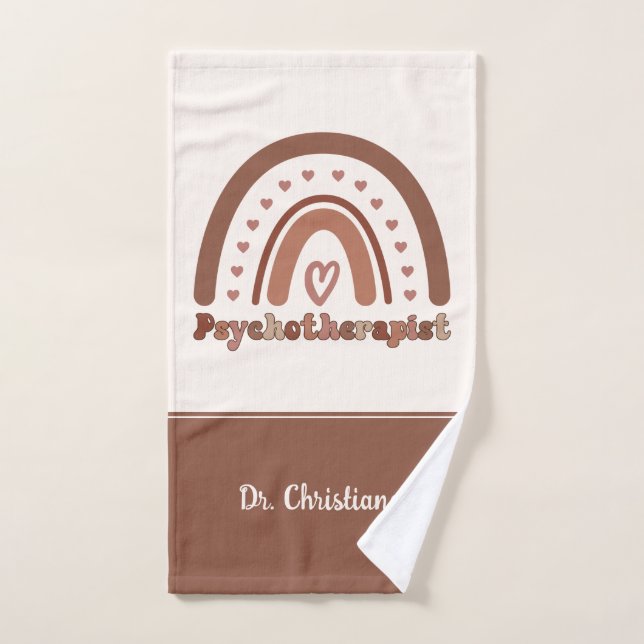 Personalisiert Boho Rainbow Psychotherapeut Handtuch (Handtuch)