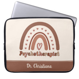 Personalisiert Boho Rainbow Psychotherapeut Laptopschutzhülle