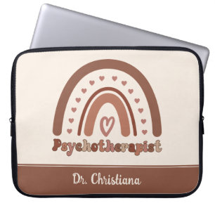Personalisiert Boho Rainbow Psychotherapeut Laptopschutzhülle
