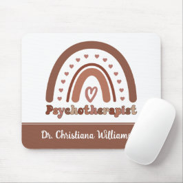 Personalisiert Boho Rainbow Psychotherapeut Mousepad