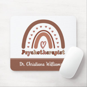 Personalisiert Boho Rainbow Psychotherapeut Mousepad