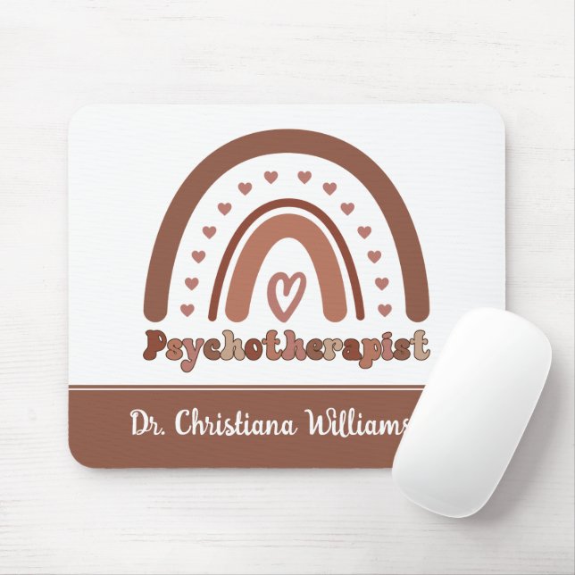 Personalisiert Boho Rainbow Psychotherapeut Mousepad (Mit Mouse)