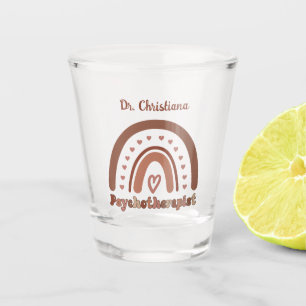 Personalisiert Boho Rainbow Psychotherapeut Schnapsglas