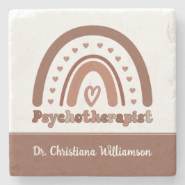 Personalisiert Boho Rainbow Psychotherapeut Steinuntersetzer