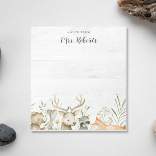 Personalisiert Boho Rustic Wildlife Teacher Notizblock