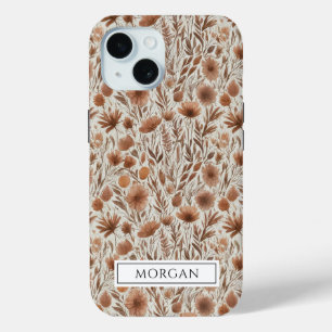 Personalisiert Boho Terracotta Wildblume Case-Mate iPhone Hülle