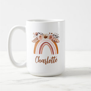 Personalisiert Boho Watercolor Rainbow Kaffeetasse