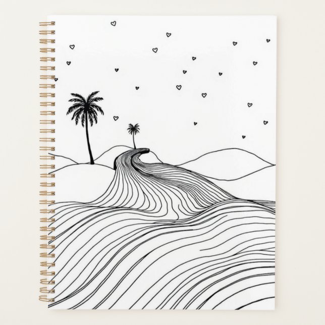Personalisiert Boho Wüste Print Planer (Vorderseite)