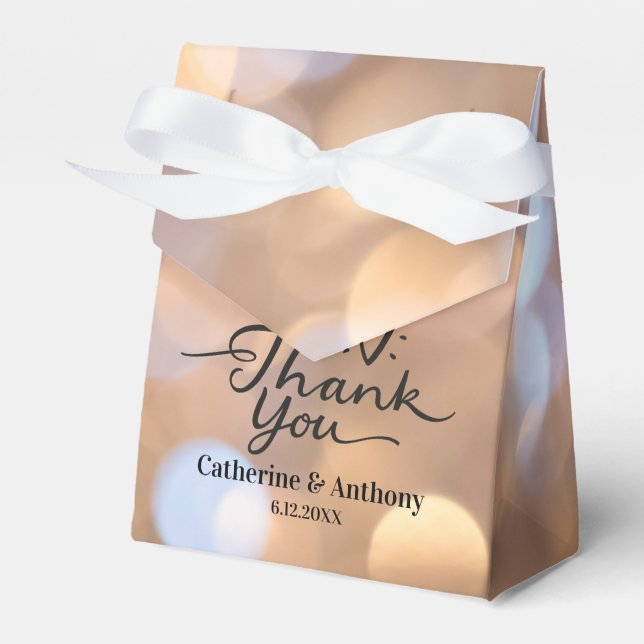 Personalisiert Bokeh Wedding Vielen Dank Geschenkschachtel (Vorderseite)