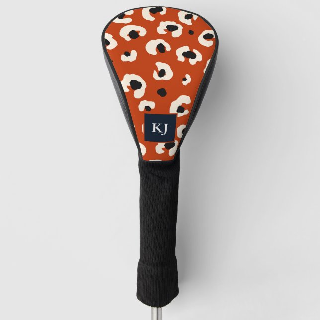 Personalisiert Bold Leopard Mit Monogramm Golf Headcover (Vorderseite)